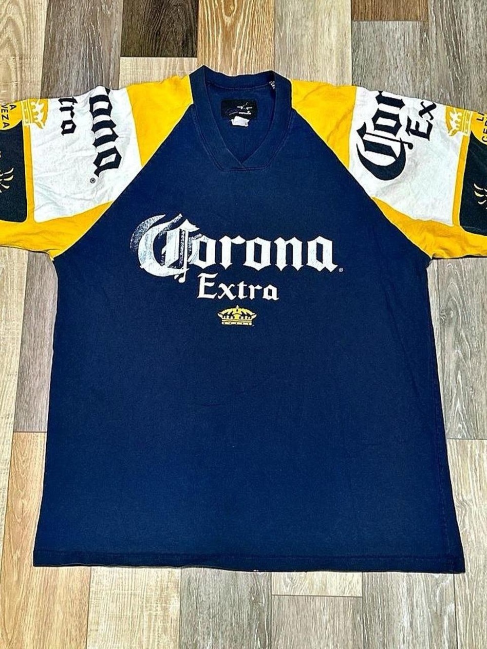 Corona Navy Blue & Yellow Raglan Logo Shirt